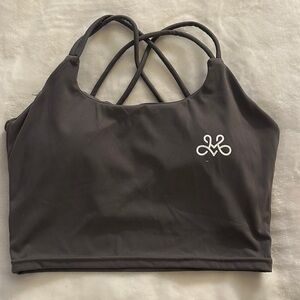 Charcoal Strappy Sports Bra